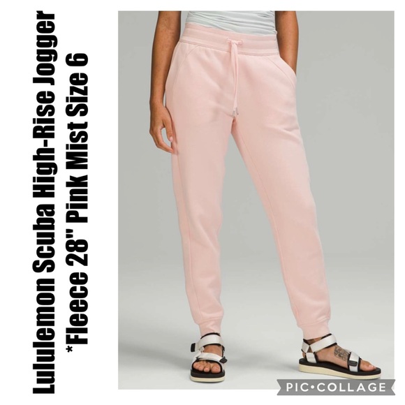Lululemon Scuba High-Rise Jogger Fleece 28" Pink Mist Size 6 - Picture 1 of 16